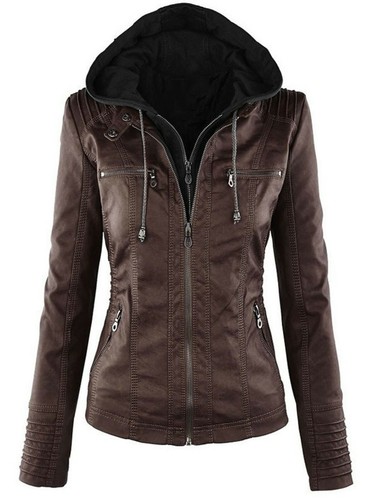 New women brown biker - new,