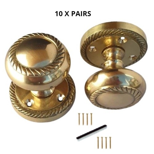 Door knobs brass - brass, mortice