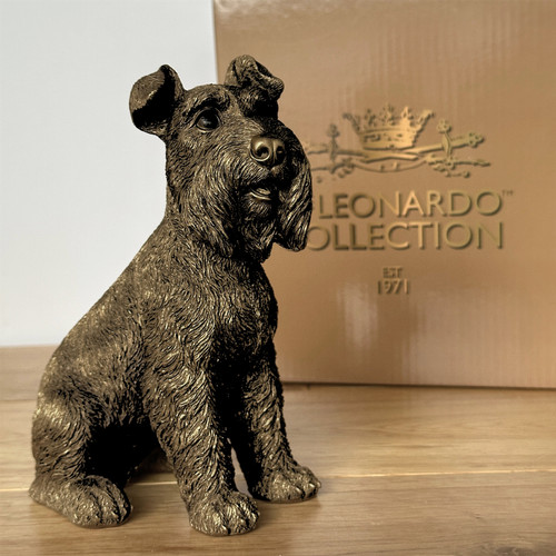 Schnauzer bronze figurine - bronze,