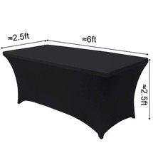 Black Table Cloth 6ft Stretch Table Cover Used Once Excellent Condition