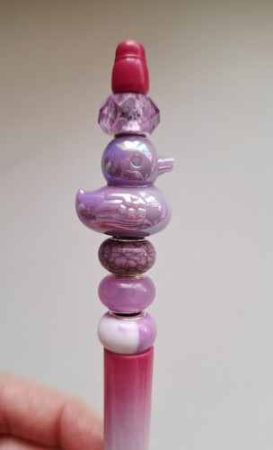 Beaded duck charm pen - duck, for
