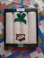 New Vintage Irish Linen Damask Napkins Set of 4 Boxed Fingal 16" Square