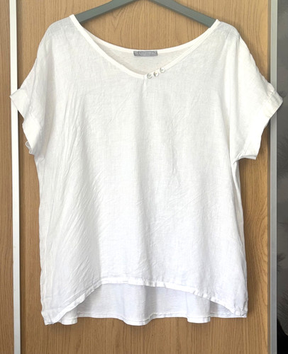 Clothing white top linen - top,