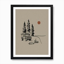 Lakes Canoe Landrover Art