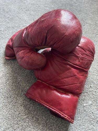 Vintage red and tan - tan, leather