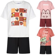 Girls Short Pyjamas Character Cartoon Night Sleep Wear 9 10 11 12 13 14 15 Years