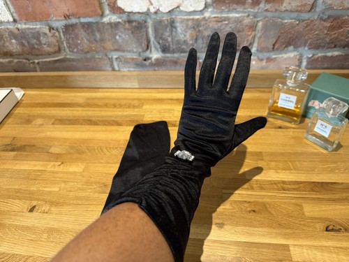 Vintage black satin opera - vintage,