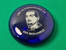 Autobiography of Ian Holloway Football Cobalt Bristol Blue Glass Paperweight