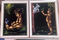 Pair Of Vintage Black Velvet