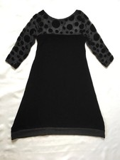 Vintage Black Velvet Dress 10-12 Smock Oversize Lagenlook Halloween Witch Gothic