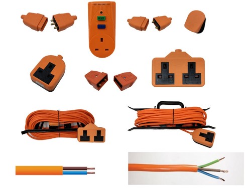 Orange flex cable wire - wire, plug