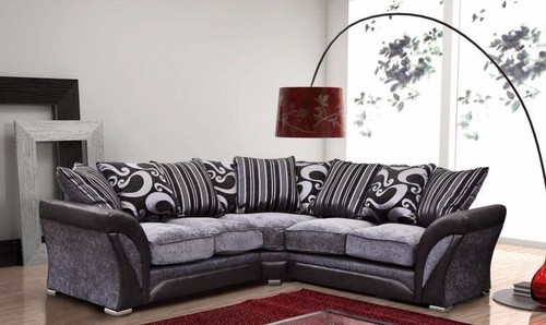Modern grey black fabric - modern, grey/black