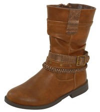 Girls faux leather - boots, tan