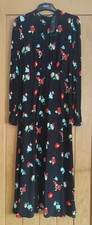 M&S Floral High Neck Midi Tea Dress UK 8/10/22 Reg