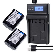 2x Battery +LCD Charger for