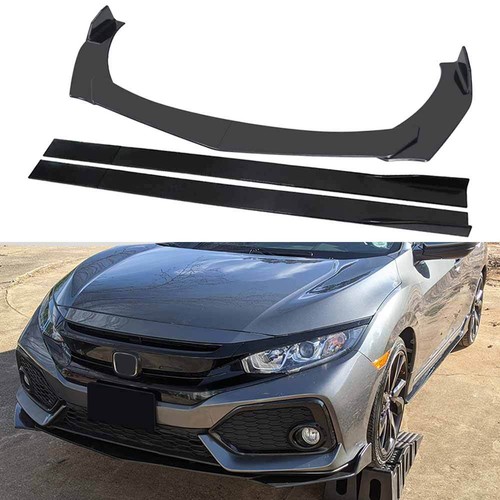 Gloss black side skirt - +, front