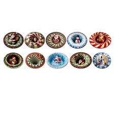 16inches Christmas 3D Rugs 3D Christmas Circle Non-Slip  Optical Illusion Rug