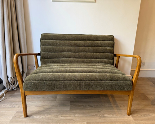 Green upholstered seater - green,