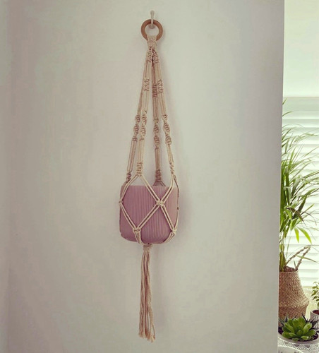 Macramé rope plant hanger - plant,
