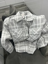 Ladies Fleece Shacket White &