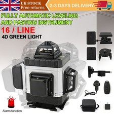 Laser Level 16 Line Green Self Leveling 4D 360° Rotary Cross Measure Tool Kit UK