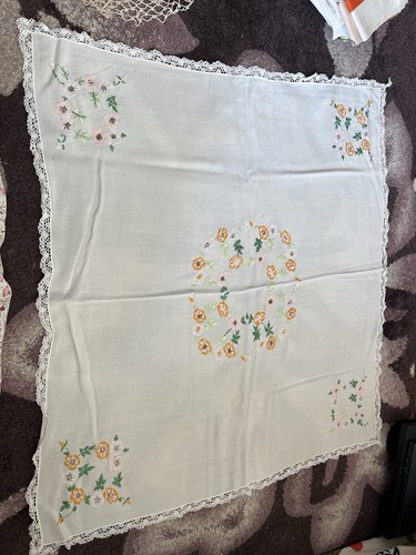 Antique embroidered tablecloth - antique,