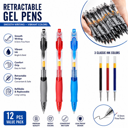 30pcs retractable gel pens - gel,