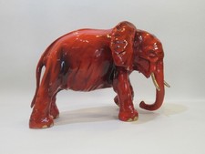 VINTAGE MICHAEL SUTTY PORCELAIN RED GLAZED ELEPHANT FIGURINE