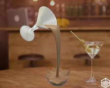 Floating Spilling Martini Glass | Two Sizes | Magic Bar Decoration Cafe Pop Art