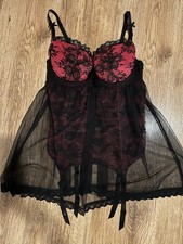 Ann Summers Sexy Kinky Babydoll Corset Suspenders Size 12