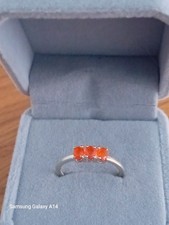 Fire Opal Trilogy Ring