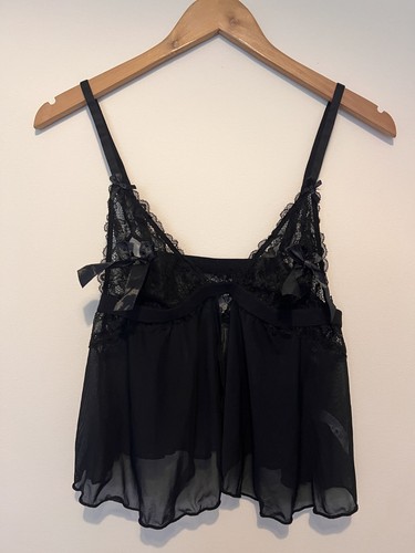 Black lace cami lingerie - black,