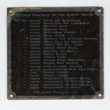 Austin Seven A7 Patents