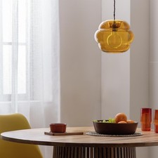 Habitat Clear Glass Easy Fit UFO Lampshade Modern 35cm Pendant Light Shade