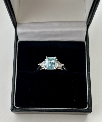 Platinum 950 aquamarine and - platinum,