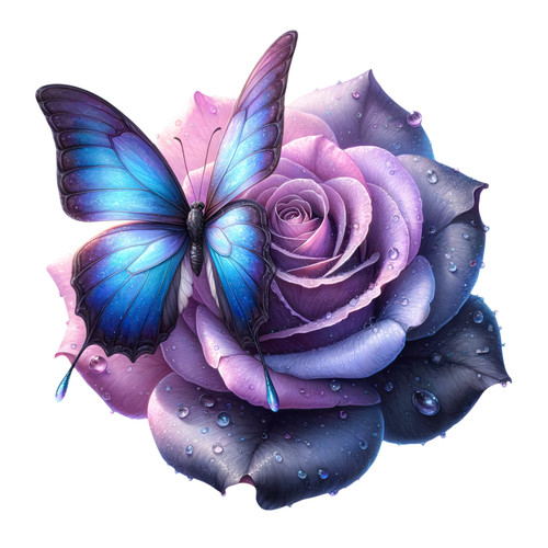 Blue morpho butterfly - blue,
