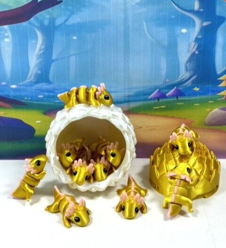 12pcs printed mini - 3d, axolotl