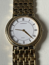 Vtg Seiko LASSALE 5L10-6009 Gold Tone NEW BATTERY