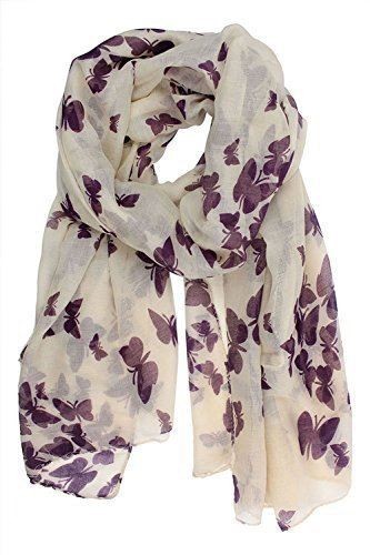 New butterfly print scarf - print, –