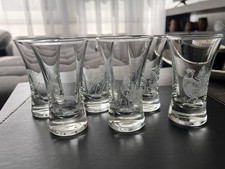 Vintage Etched Shot Glasses