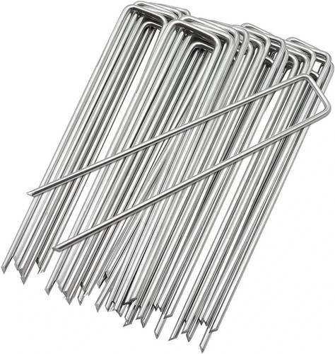 Galvanised steel garden pegs - galvanised,