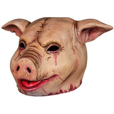 Mask Latex Pullover Full Head Halloween Horror Adult Scary Butchered Pigs Head