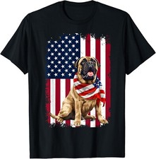 English Mastiff American Flag