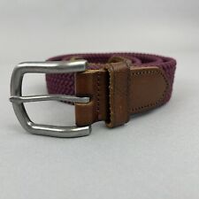 Crew Leather Trim Fabric Webbing Stretch Polo Sport Belt Size L  42" Long Length