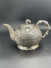 A Late 19th-century Chinese Export Solid Silver Teapot