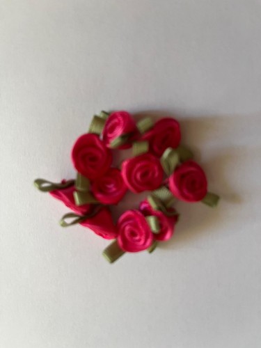 Small cerise satin ribbon - cerise, rose