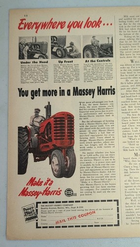 1952 massey harris - harris, vintage