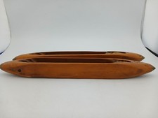 Pair of Vintage Wooden Weaving