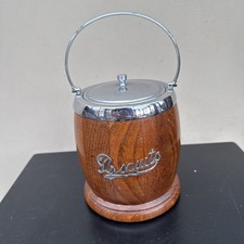 Vintage Wooden Biscuit Barrel