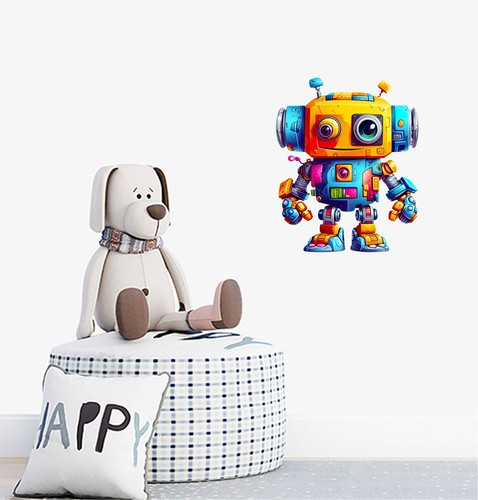 Cute robot toy wall - toy, art